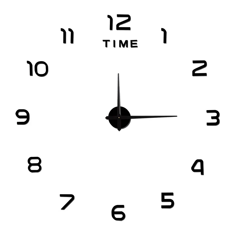 Novelty Modern Design Home Decorative Wall Sticker Clock 3d Frameless