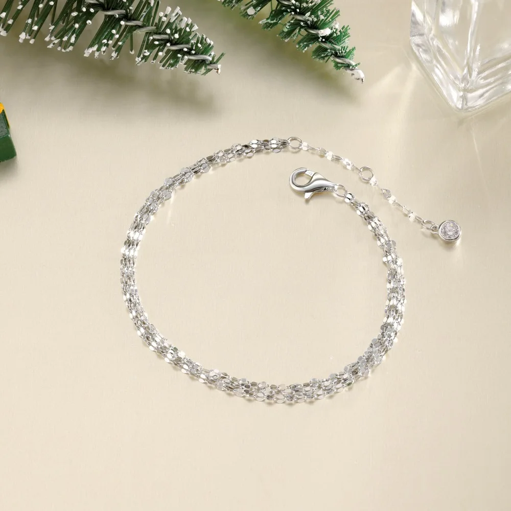 KAKODIY fashion trend design boutique 925 Sterling Silver multi-layer chain 5A zirconia tail pendant bracelet Christmas gift detail 5