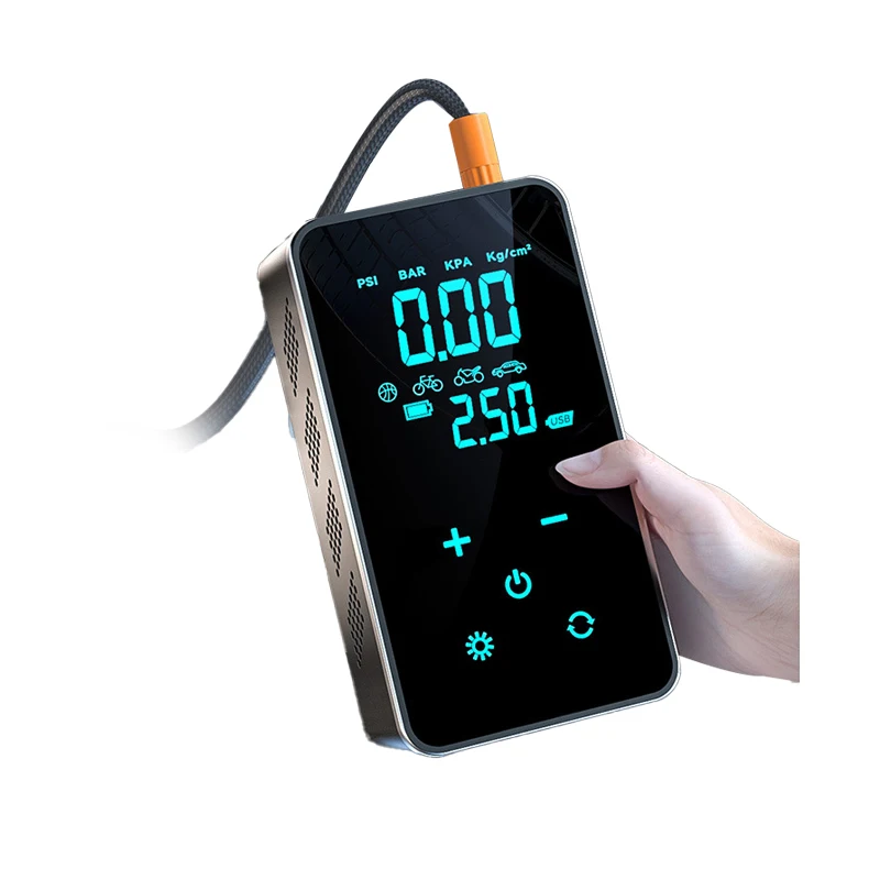 Car Compressor Portable Reach Set Stop Cordless 150psi Air Pump Tire Pressure Detection ABS Digital Pressure Gauge 2x1800mAh - view 5