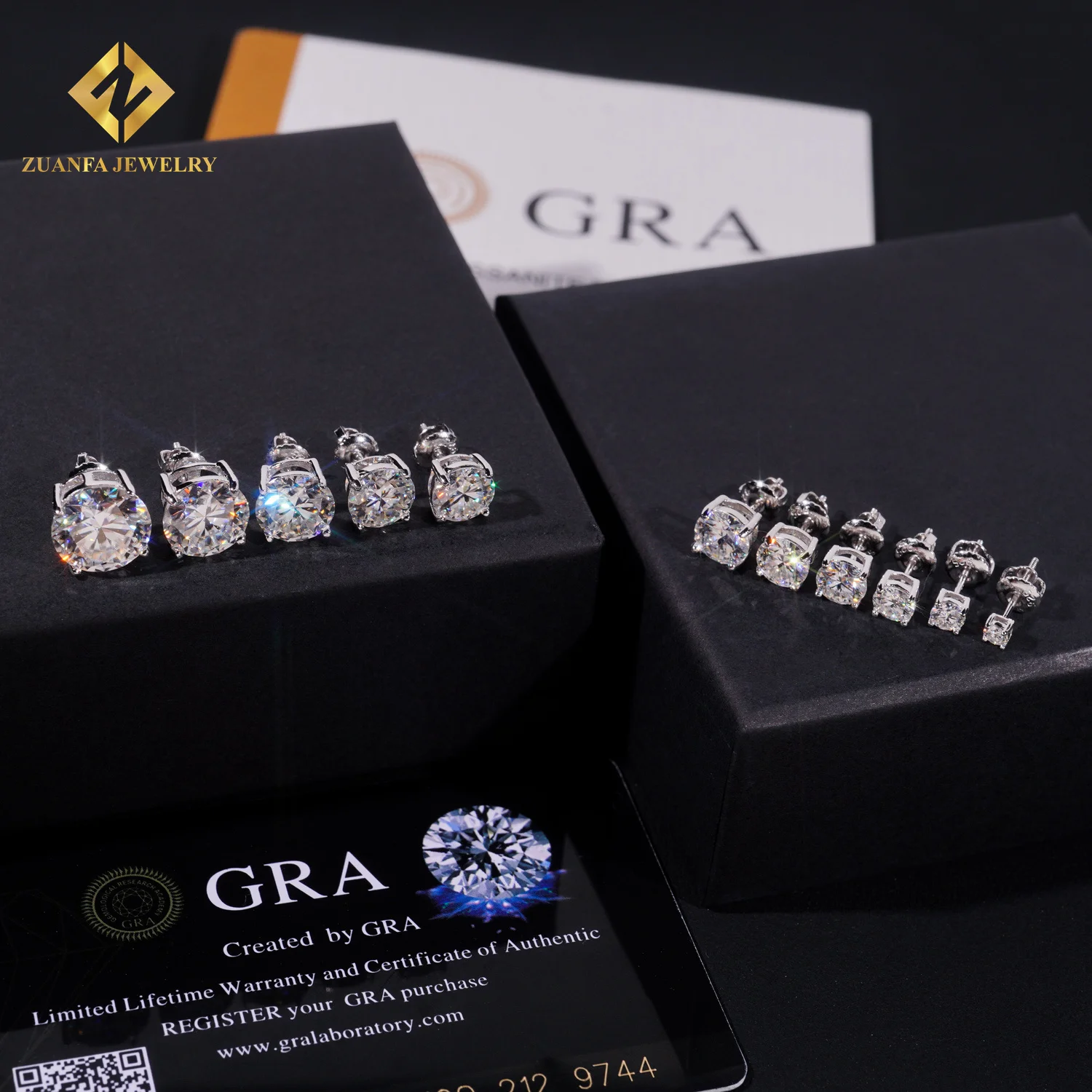 Ready to Ship Zuanfa Jewelry Round Brilliant Cut VVS GRA  display picture 1
