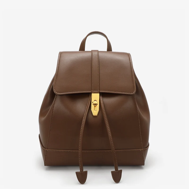 Customize Latest Design Hot Sale Female Backpack for Women Leather Back Pack British Style Design School Bag Leather Backpack