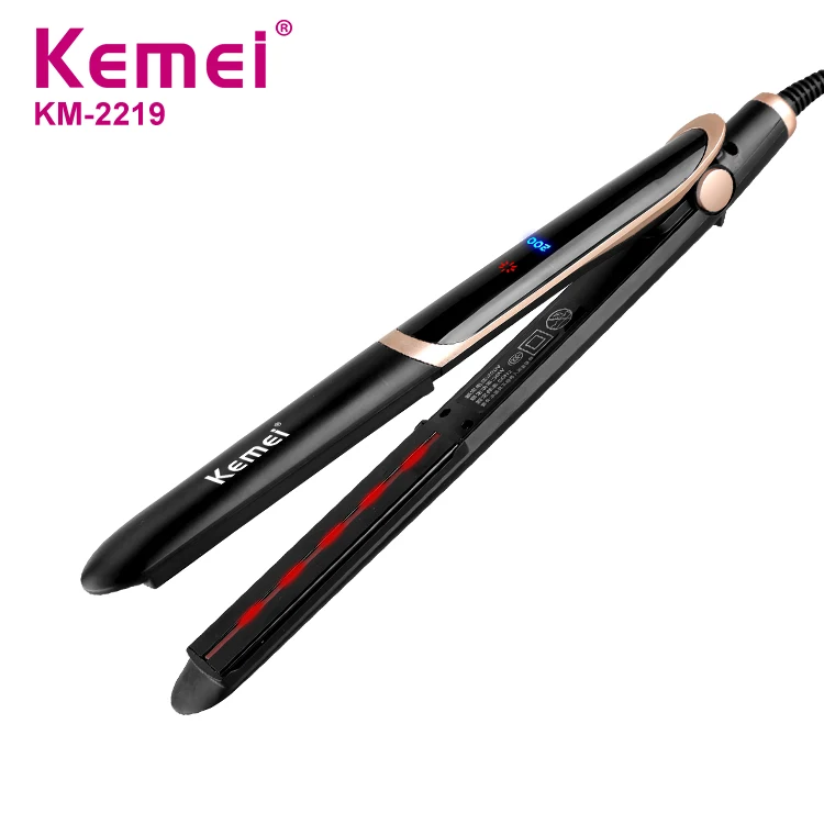 Kemei KM-2219 Aluminum Plate Hair Straightener For Hairdressing