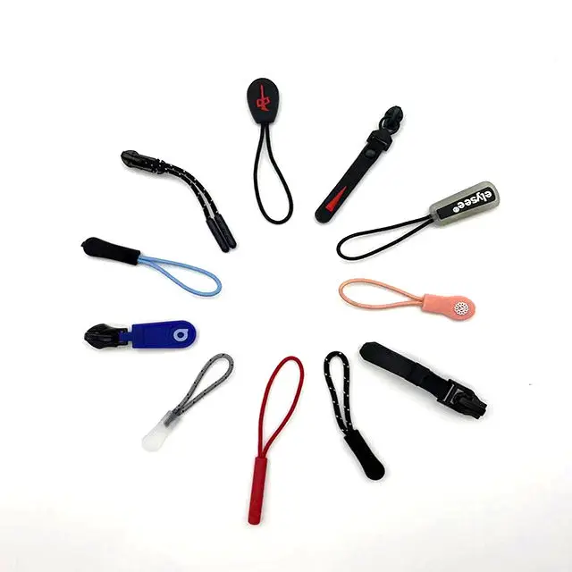 Hengda Best-Selling Customized Brand Logo Silicone Zipper Pull Durable Zip Tags Cord Puller