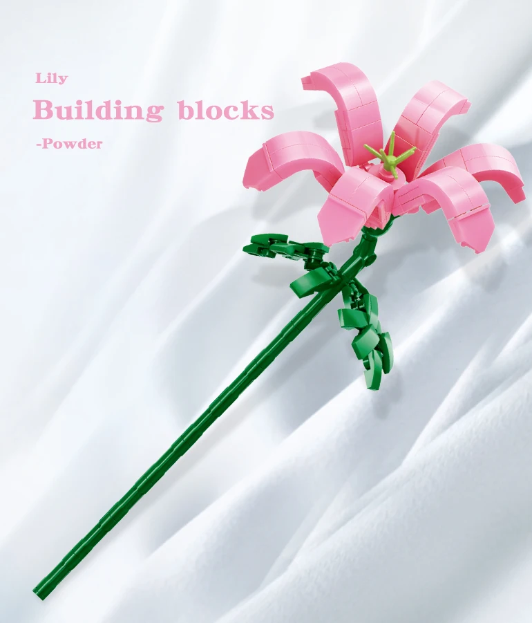 Unique flower bouquet creative DIY brick garden plant 3d model toy assembling flower bouquet building block bricks