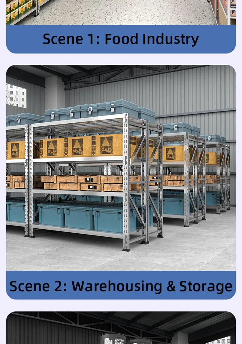 Product Introduction: Stainless Steel Storage Rack SUS201 with Adjustable Shelves for Warehouse and Commercial Use