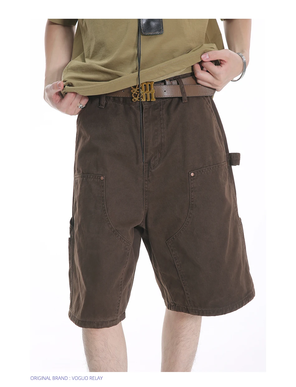 Custom Vintage Half Pants - Loose Work Cargo Shorts Men