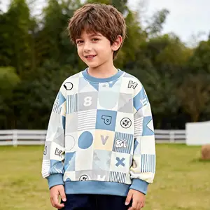 Custom Embroidery & Printing 100% Cotton Fleece Crewneck Sweatshirts for Kids-Winter Wholesale Custom Logo Breathable Design