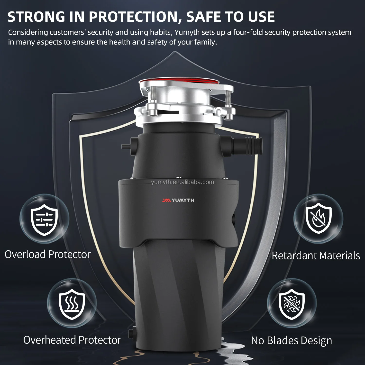 High Quality Kitchen Food Waste Disposer Under Sink Kitchen Garbage