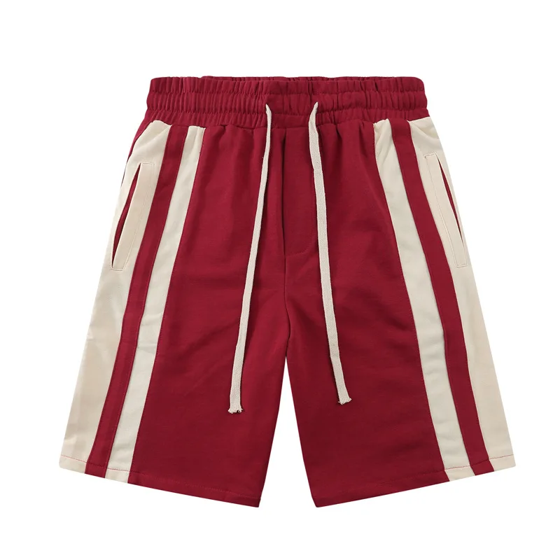 Pantaloncini casual a righe laterali estivi da uomo Nuovi pantaloncini larghi da uomo di tendenza plus size pantaloni sportivi da spiaggia pantaloni nichel117_voghion.com