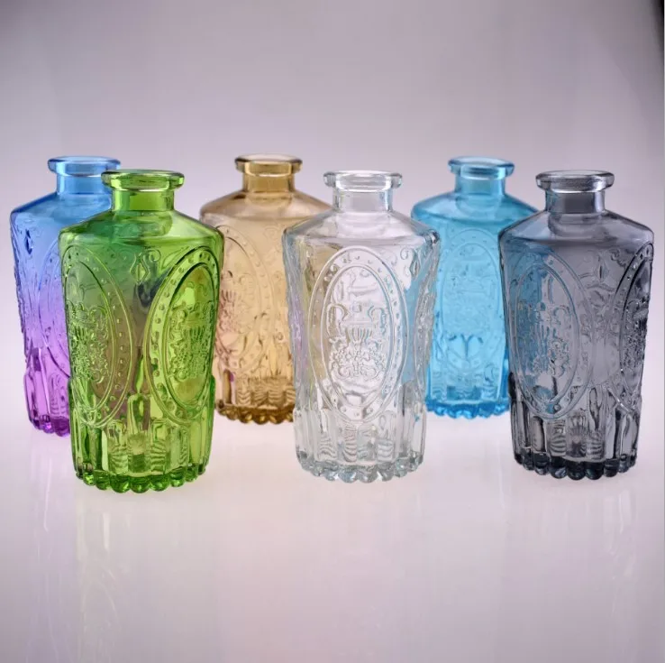 150ml Colorful Glass Aromatherapy Bottle Rattan Diffuser Perfume Container without Fire for Packaging and Packing