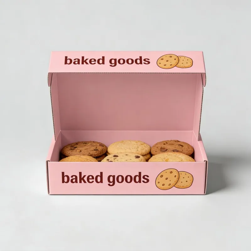 pink Customized Bakery Cookies Packaging Box Soy Ink Matte Finish Biscuits Brownie Box High Quality Grease Pastry Donuts Boxes
