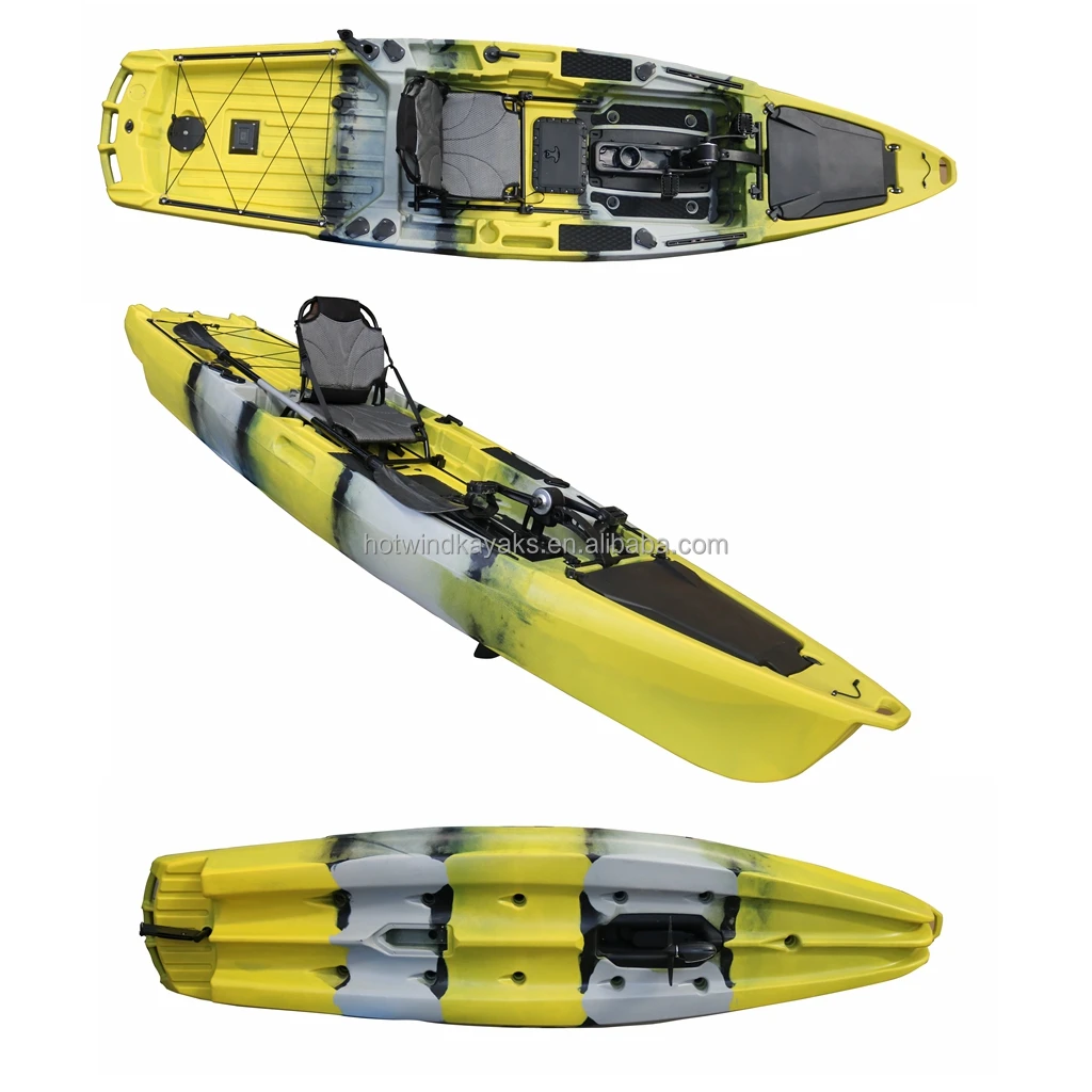 Customized 13 Foot Single Person Fishing Pedal Fishing Kayak With