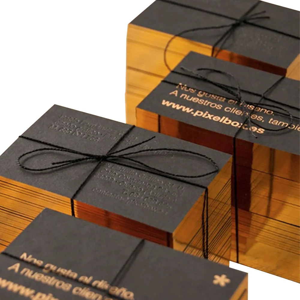 Custom Luxury Black Gold Foil Recycled Business Card Printing with ...
