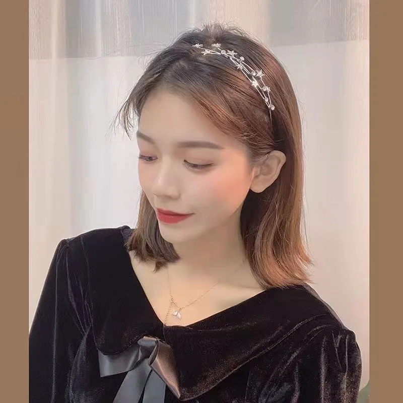 Обруч для волос в форме звезды Европейского типа из сплава милых девушек обруч свадебное украшение свадебная корона