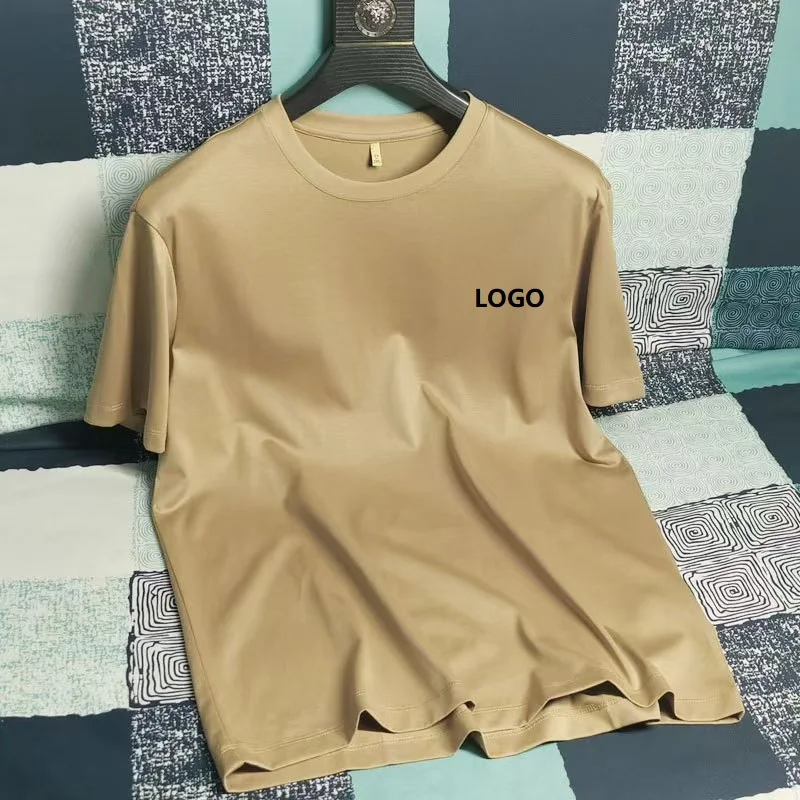 OEM Custom 100% Double Mercerized Cotton Basic Crew Neck T Shirt Men Breathable Blank Tshirt Custom Design Cotton t Shirts