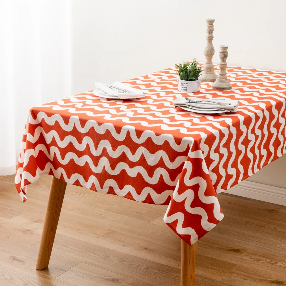 Square Linen Damask Heavy Weight Tablecloth Printed Linen Table Cloth for Kitchen Home Dinning Tabletop Wedding Party Rectangle
