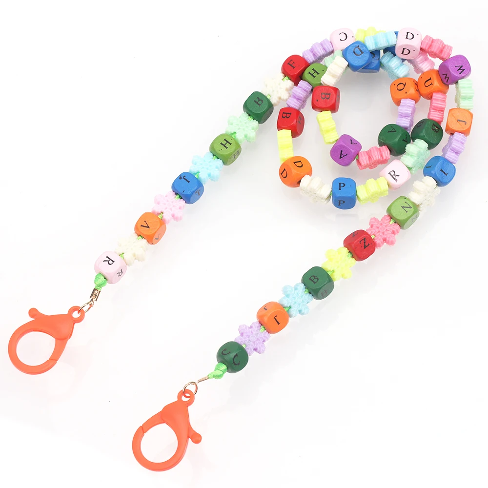 A2547 Kids Square Circle Letter Accessories Sunglasses Neck Rope Lanyard Cord String Children Beaded Eyewear Kids Glasses Chains