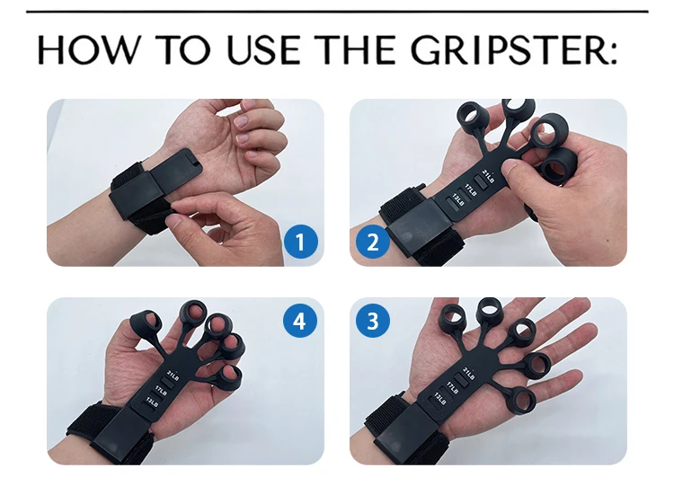 New Design Wholesale 6.6lb 8.8lb 11lb 13lb 17lb 21lb Silicone Adjustable Gripster For Fingers