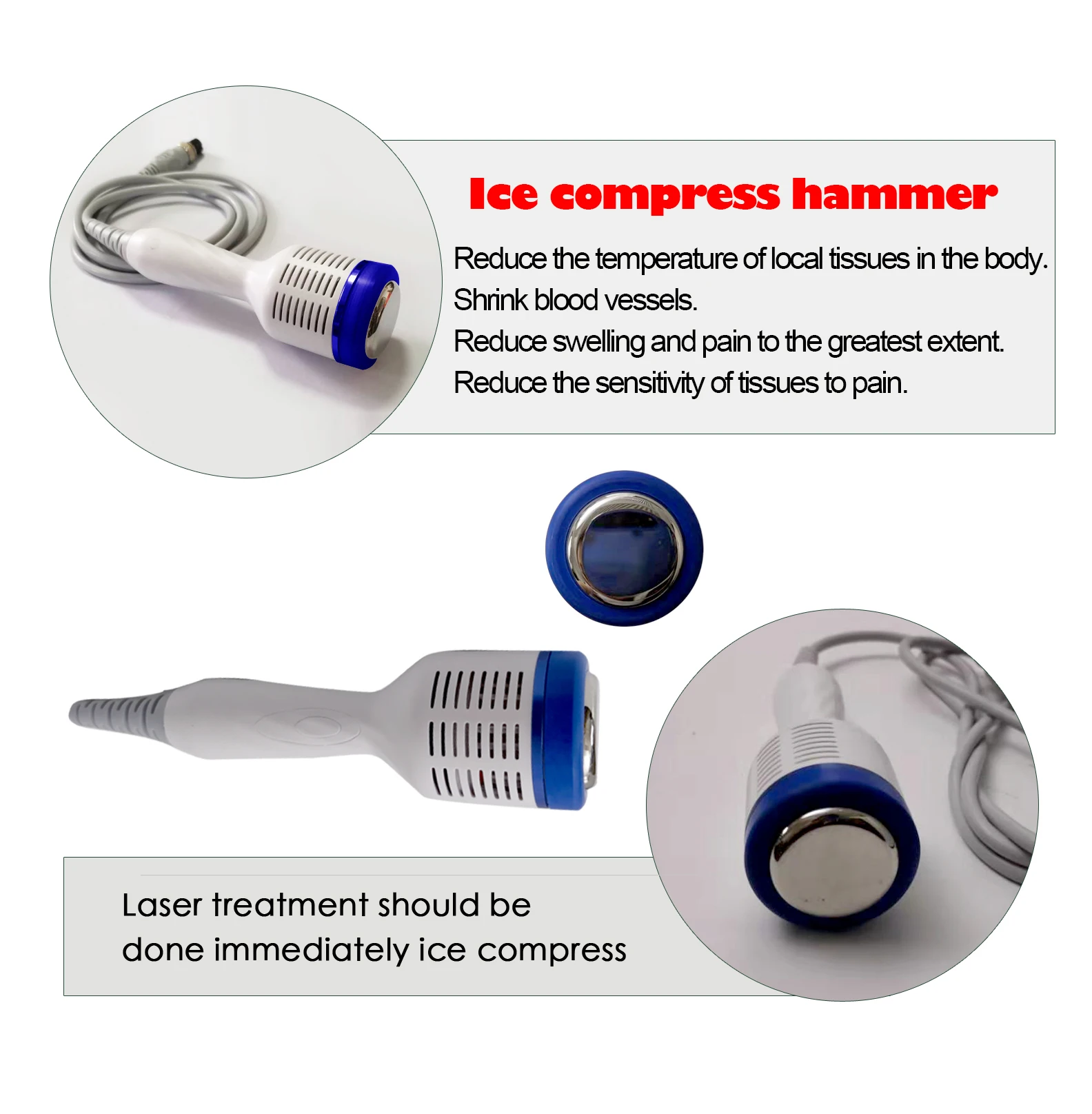 CE Approved Vascular Removal Machine Spider Vein Removal 980nm Diode Laser Machine Portable with Ice Hammer