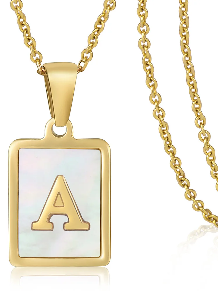 Fashion Stainless Steel A-z Letter Alphabet Women Pendant 