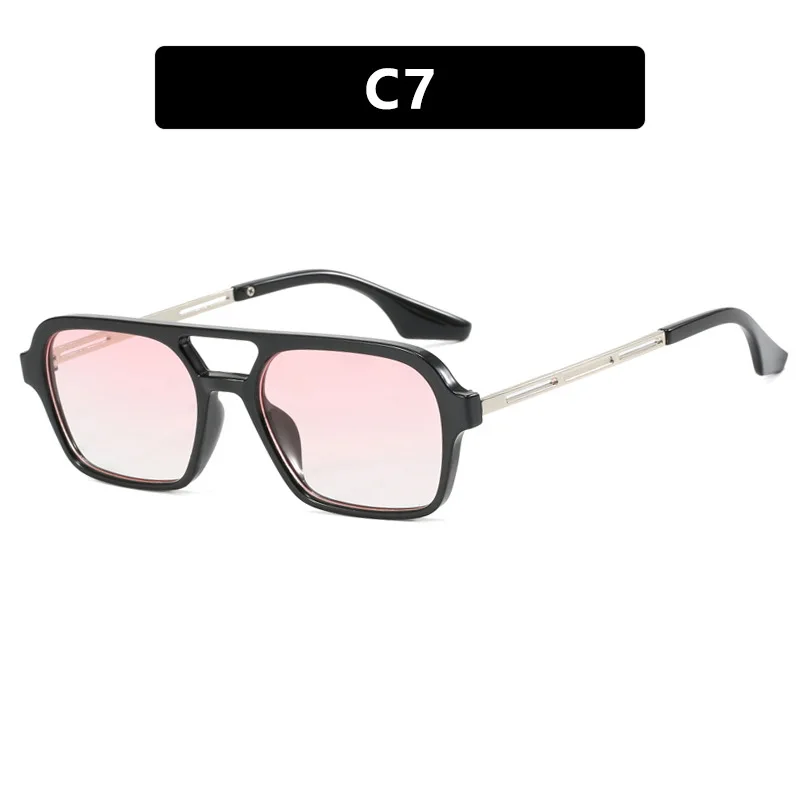 2024 Shuangliang Retro Sunglasses Popular Instagram Personalized Square Lenses Custom Black Gray Multi-Frame Small Metal PC