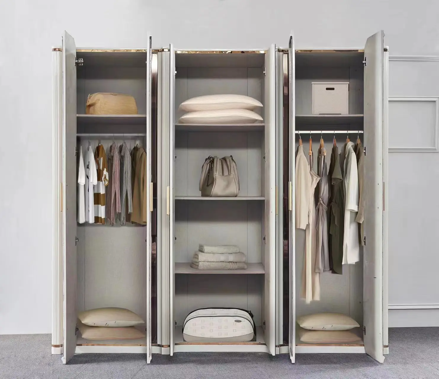 865 Wooden Suite Queen Size Room Headboard Luxury King Bed Modern Set