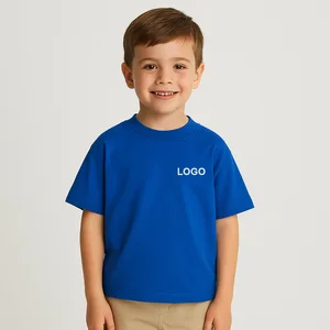 Customizable Boys T-Shirt Plain Cotton Summer Basic Kid Tees Casual Children's Tops Unisex T-shirts OEM/ODM Children Clothing