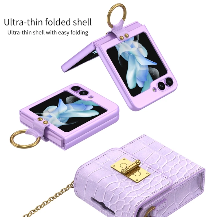 Para Samsung Galaxy Z Flip 5 / Flip 4/ Flip3 5G Crocodilo Padrão