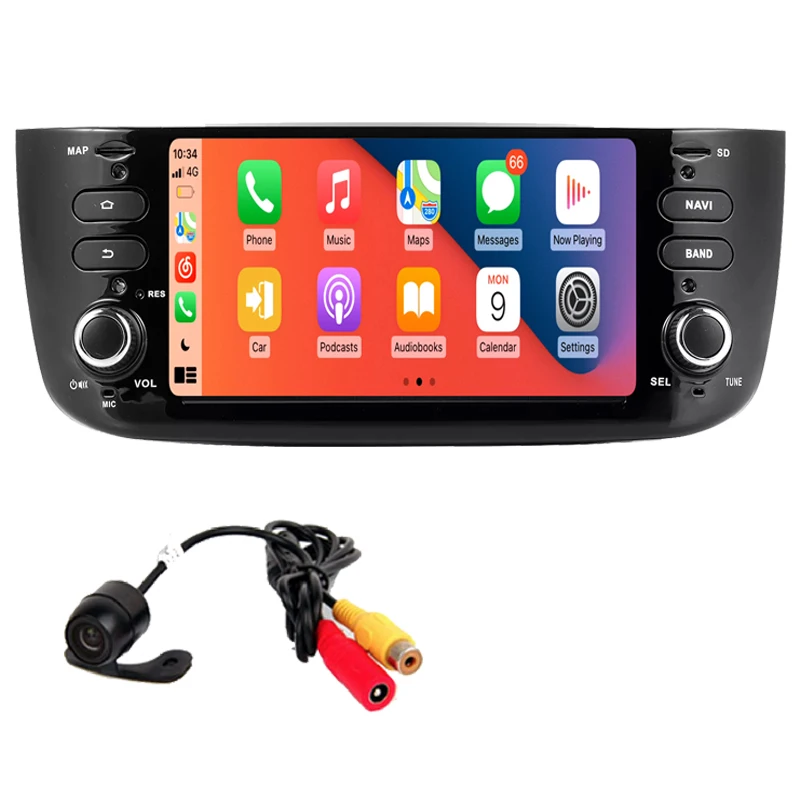 1Din Android 11 Car DVD Multimedia Player For Fiat/Linea/Punto evo  2012-2015 GPS Navigation Stereo audio autoradio BT SD