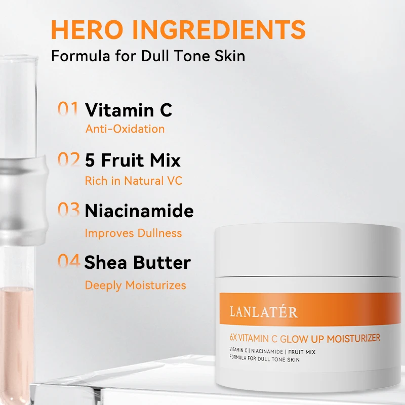 Rich In Natural 6x Vitamin C Niacinamide Fruit Mix Moisturizing Glutathione Skin Brightening Face Cream