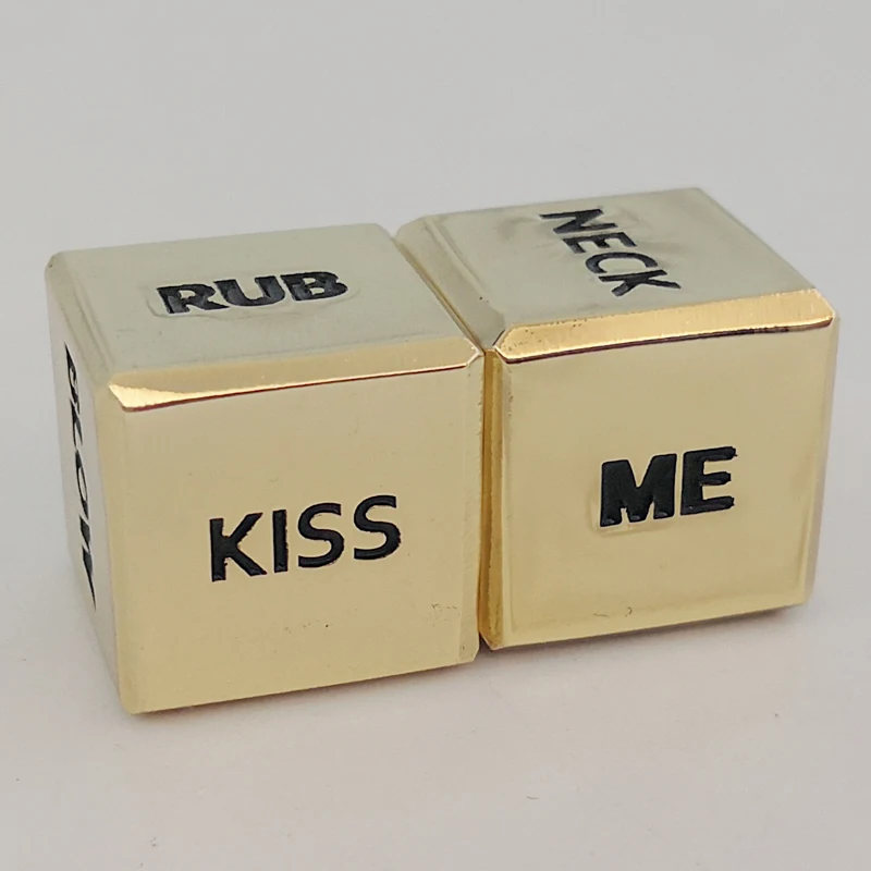 Customizable Zinc Alloy Sexy Sex Dice Game for Couples - Glowing