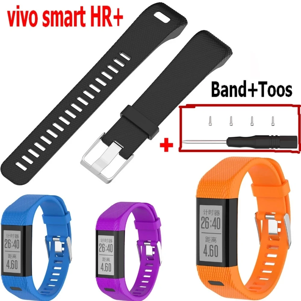 Wrist Strap For Garmin Vivosmart Hr+ Plus Watch Band With Tools Screw Sports Silicone Approach X10 X40 Bracelet Wristband - Buy Watch Strap For Garmin Vivosmart Plus,Watch Bands For Garmin Vivosmart