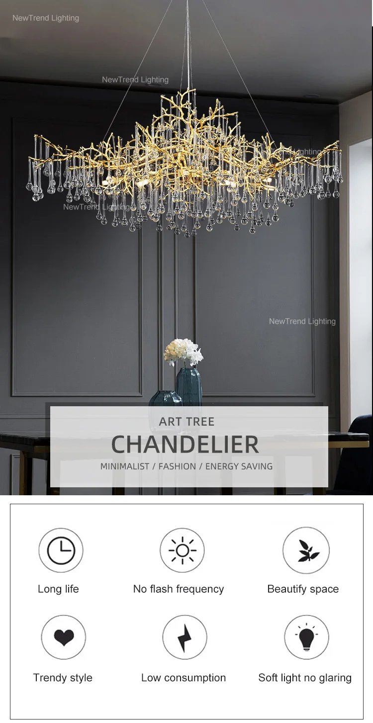 lc qm07 modern indoor decoration plating gold villa home living room dining living room glass branch led chandelier-0