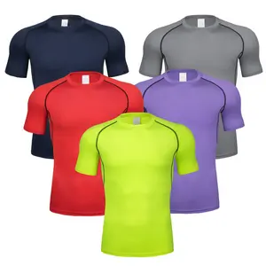 Men's Fitness Tight-fitting Short-sleeved T-shirt for Running Quick-drying Breathable Sweat-absorbing Sports Clothing Training
