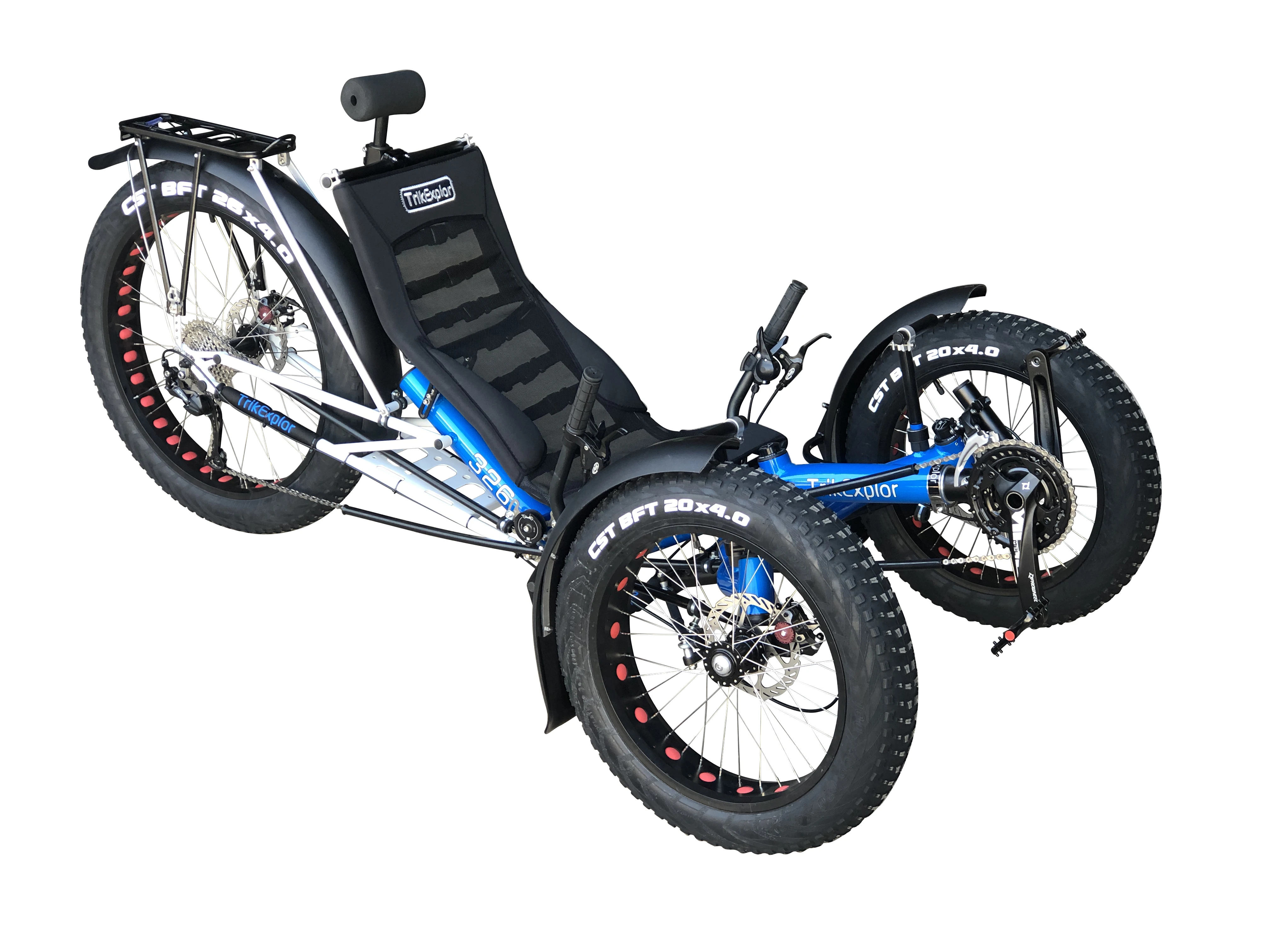 TrikExplor Aluminum Alloy frame Electric Fat Tire Recumbent Trike with 500w Bafang motor