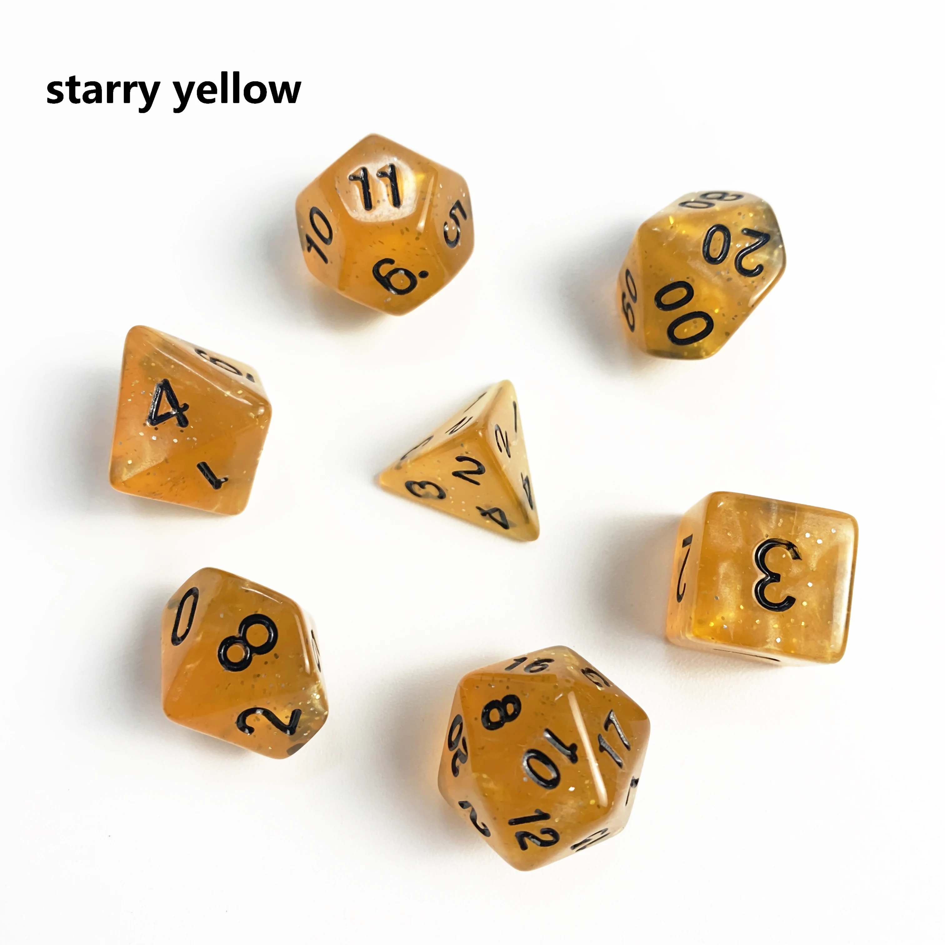 Acrylic Custom Cube Trpg 7pcs Per Set Dice Polyhedral 20 Sided Faces