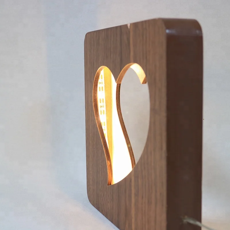 Свадебные украшения простой дизайн декоративные деревянные светодиодные настольные лампы для