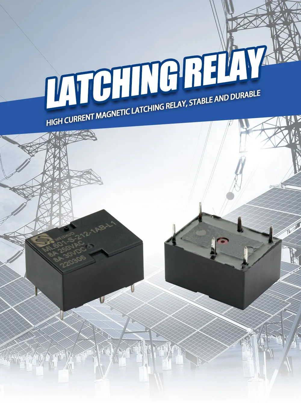 Meishuo ML601 Miniature 6/8-Pin Relay Car Immobilizer High Power Contact Load for Office Equipment Household Appliances