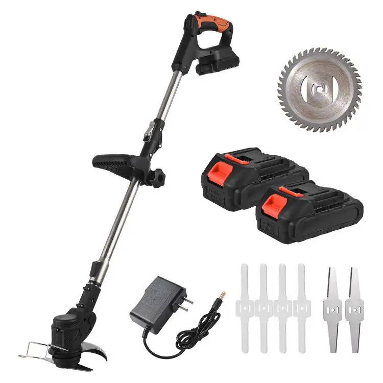 Cordless Grass Trimmer Weed Wacker 21V Weed-Wacking Machine with LCD Screen Lightweight Adjustable Height Metal Cutting Blade fo