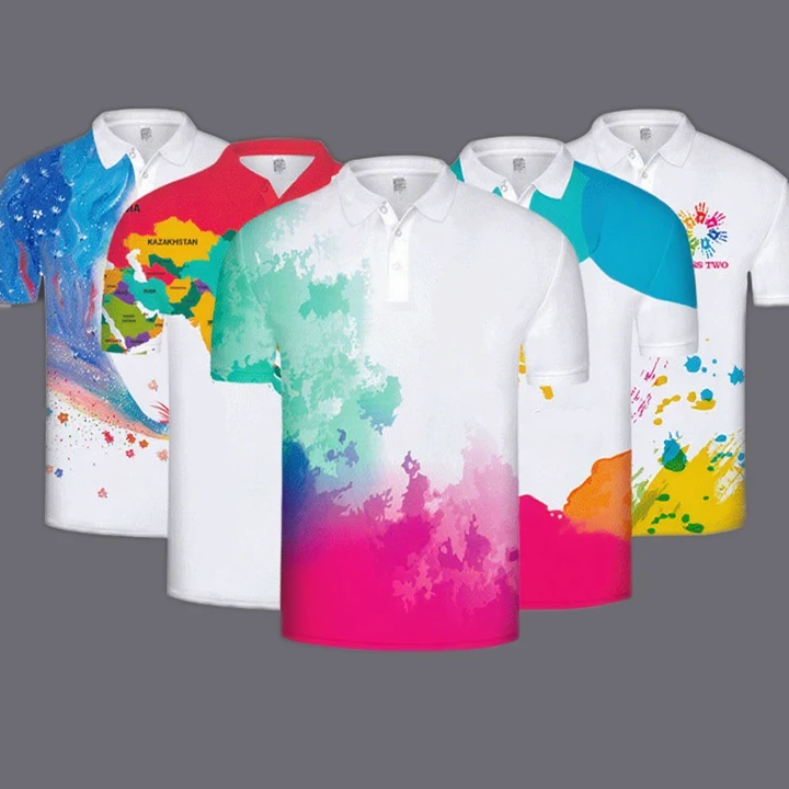 Custom All Over T Shirt Printing Sport Running Athletic T Shirt Mesh Moisture Wicking 100% Polyester Sublimation Polo Shirt
