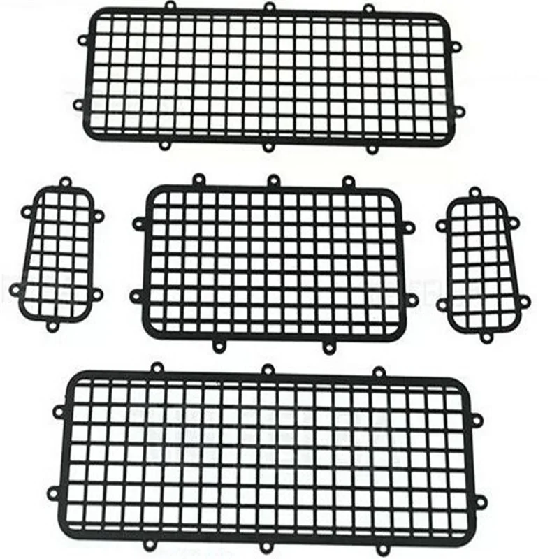 NTFHobby 5pcs 1/10 for Trx4 Rock Crawler Metal Upgrade Parts Rear/Side/Tail Window Protective Mesh Net