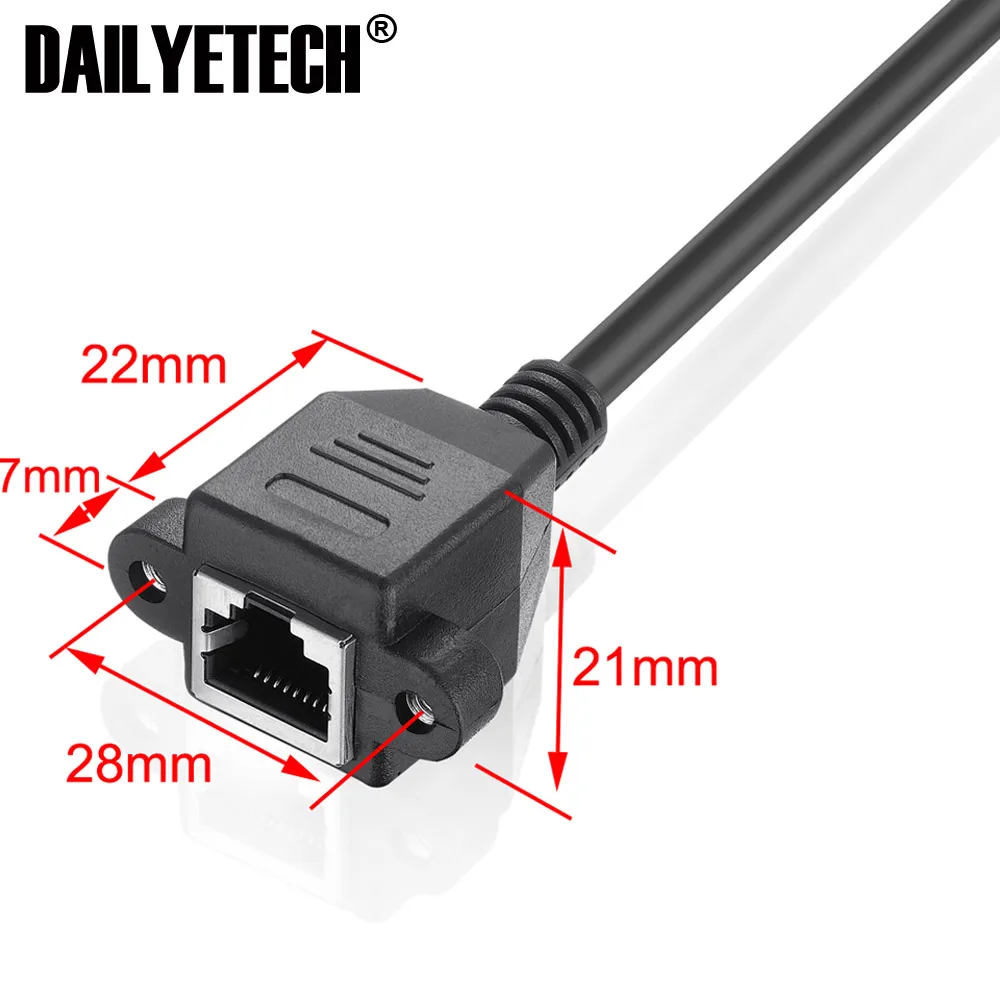 Сетевой удлинитель Cat 6 RJ45 «Папа-мама» с винтами и креплением на панели 60