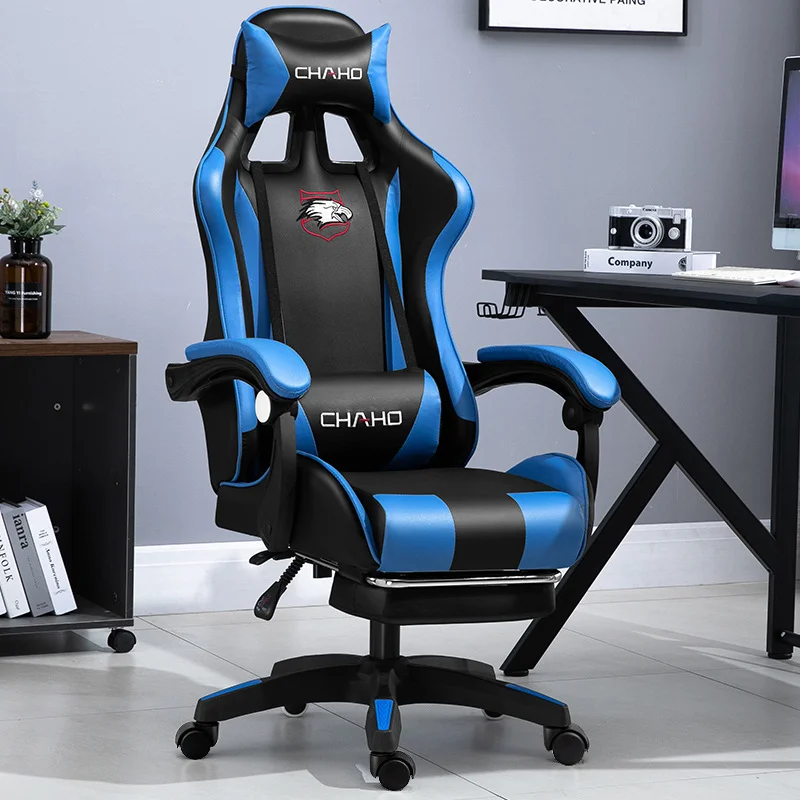 PU Leather Chair Gaming Office High Back With Footrest Adjustable Armrest Racing Style Ergonomic Swivel Task for Manager