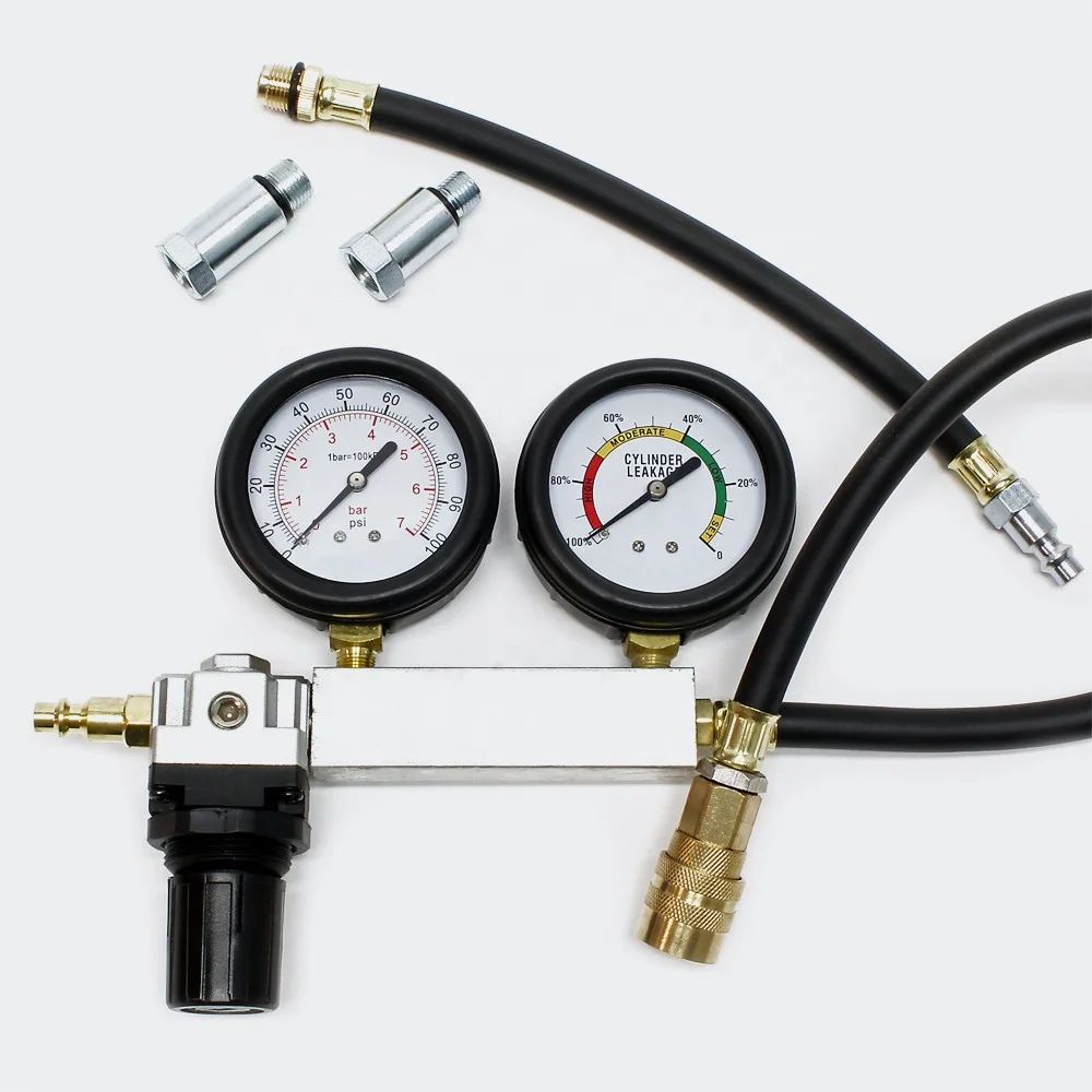 Cylinder Leak-Down Tester Pressure Gauge Diagnostic Tool Compression Tester Kit