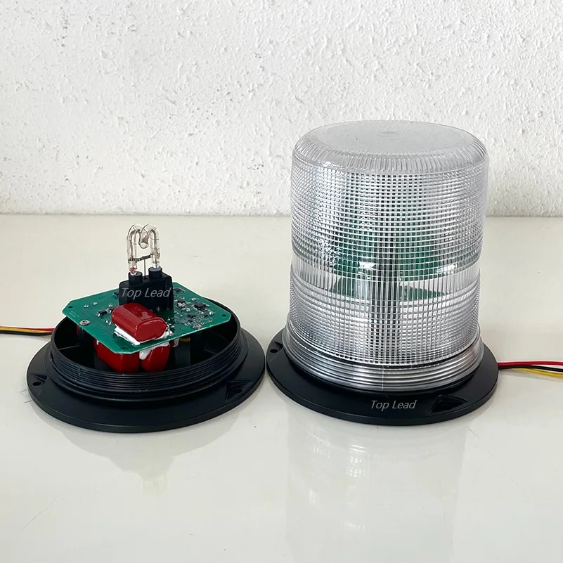 High Intensity White Emergency Flash Beacon 4"/6" PC Lamp Housing Xenon Spiral Tube Strobe Lamp Mining Heavy Truck Warning Light