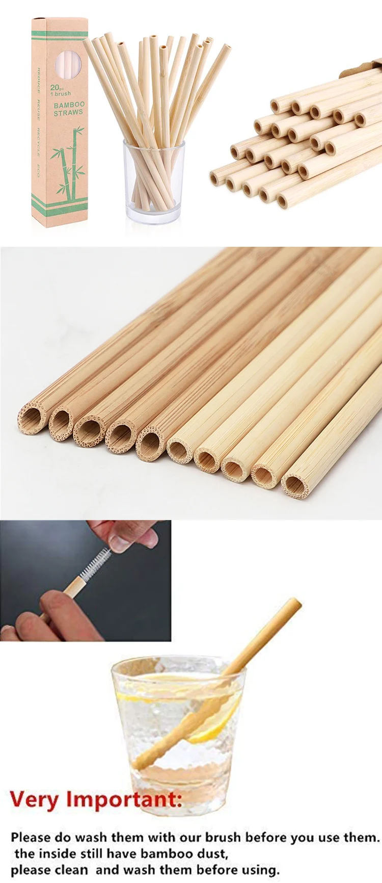 Customized Straw Eco Friendly Reusable Natural Large Bore Straws