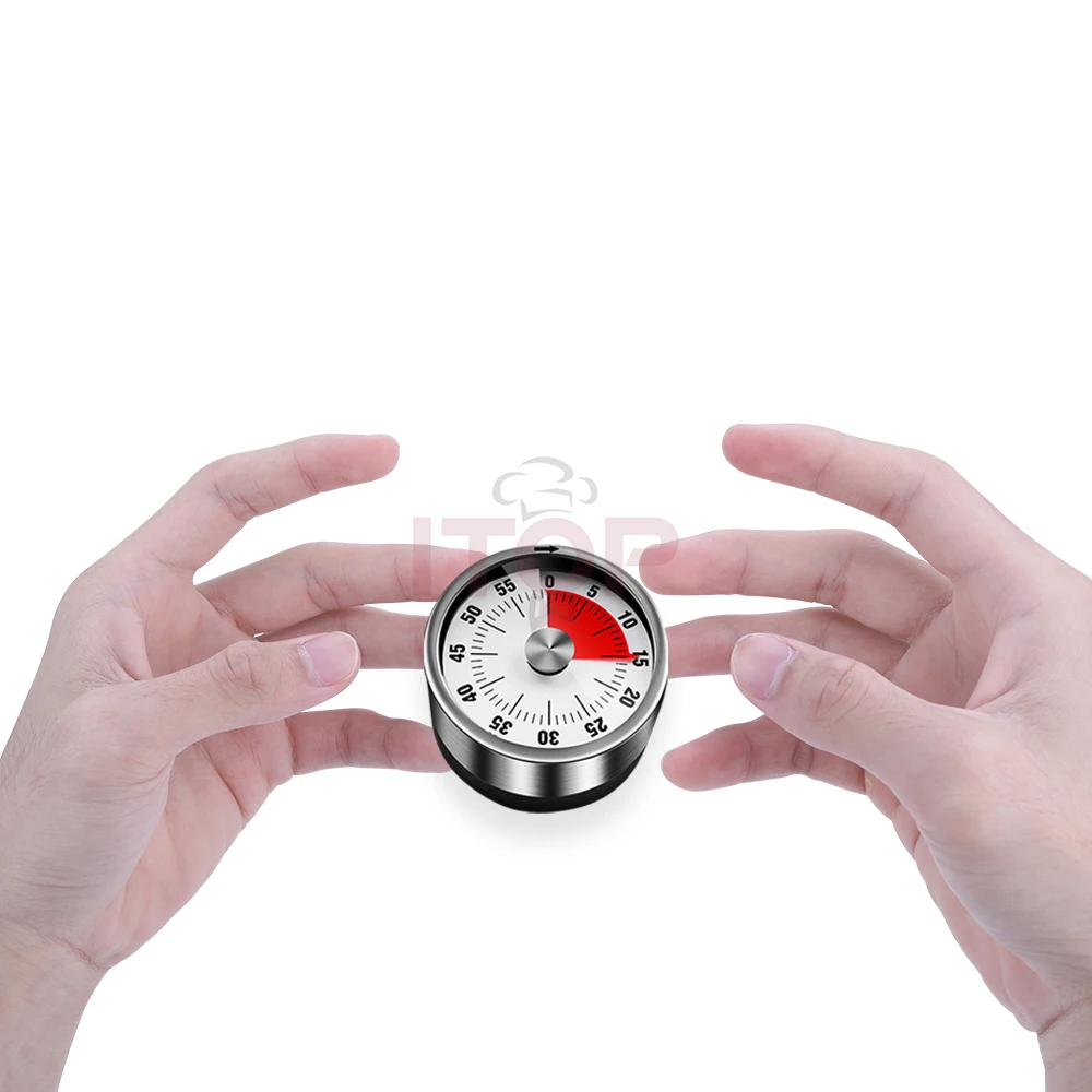 Визуальный таймер на 60 минут кухонный высококачественный магнитный из нержавеющей стали