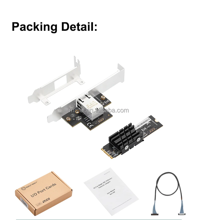 Iocrest M.2 10g Wired Network Card Lan A Adapter 2280mm Size Board B