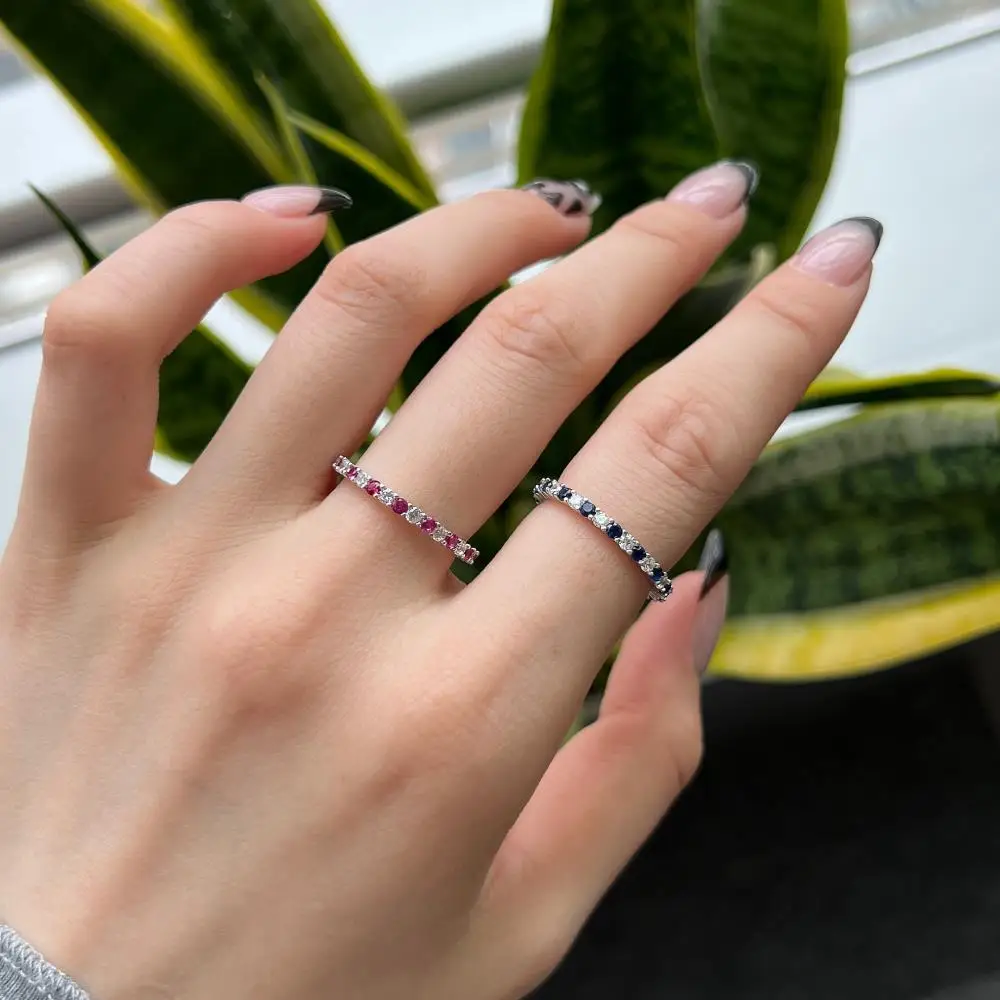 KAKODIY Short Gemstone Ring Girls Engagement Ring 925 Sterling Silver Women's Wedding Ring detail 6