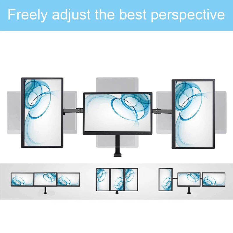 3 Lcd Monitor Lengan Mount Adjustable 